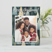 Sage Blue Christmas Treesホリデー写真 シーズンカード (スタンド正面)
