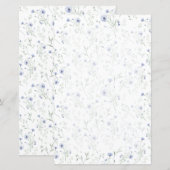 Sage Blue Watercolor Wildflower (正面/裏面)