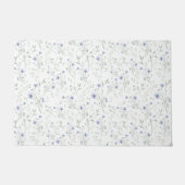 Sage Blue Watercolor Wildflower ドアマット (正面)