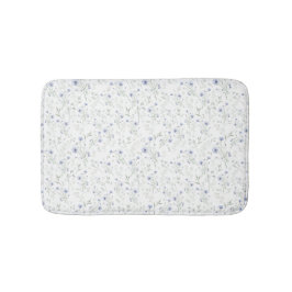 Sage Blue Watercolor Wildflower バスマット