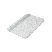 Sage Blue Watercolor Wildflower Monogram Name バスマット (アングル)
