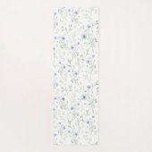 Sage Blue Watercolor Wildflower Monogram Name ヨガマット (裏面)