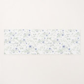 Sage Blue Watercolor Wildflower Monogram Name ヨガマット (正面(横))