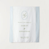 Sage & Blue Wedding Backdrop Tapestry タペストリー (正面)