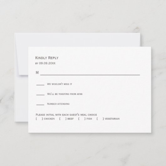 Sage & Blush Abstract Floral Wedding Invitation,  出欠カード (正面)