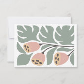 Sage & Blush Abstract Floral Wedding Invitation,  出欠カード (裏面)