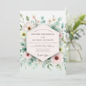 Sage & Blush Airy Botanical Wedding 招待状 (スタンド正面)