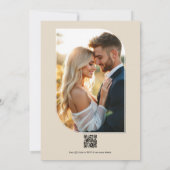 Sage, Blush and Light Tan Floral Wedding QR Code 招待状 (裏面)