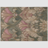 Sage Blush Art Nouveau Fan Damask Pattern 薄葉紙 (正面)