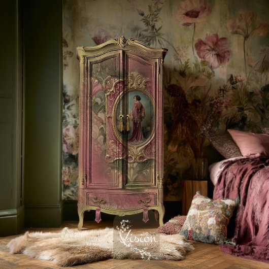 Sage Blush Art Nouveau Fan Damask Pattern 薄葉紙