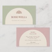 Sage Blush Pink Arch Business Card 名刺 (正面/裏面)
