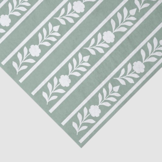Sage Bone Inlay Floral Border Decoupage Paper 薄葉紙 (詳細)