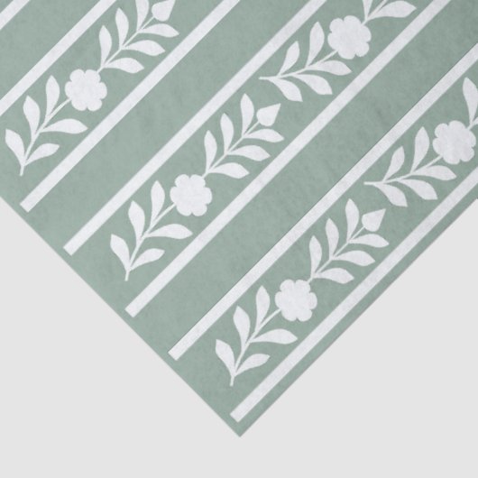 Sage Bone Inlay Floral Border Decoupage Paper 薄葉紙 (詳細)