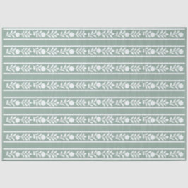 Sage Bone Inlay Floral Border Decoupage Paper 薄葉紙