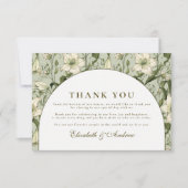 Sage Botanical Arch Elegant Wedding サンキューカード (正面)