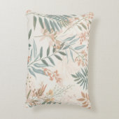 Sage Botanical Blush Leaf Watercolor Pattern アクセントクッション (裏面(縦))