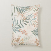 Sage Botanical Blush Leaf Watercolor Pattern アクセントクッション (正面(垂直))