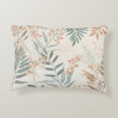 Sage Botanical Blush Leaf Watercolor Pattern アクセントクッション (裏面)