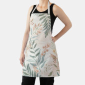 Sage Botanical Blush Leaf Watercolor Pattern エプロン (インサイチュ)