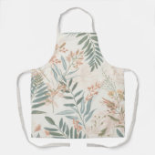 Sage Botanical Blush Leaf Watercolor Pattern エプロン (正面)