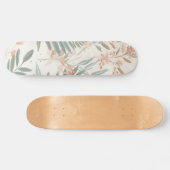Sage Botanical Blush Leaf Watercolor Pattern スケートボード (横)