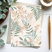 Sage Botanical Blush Leaf Watercolor Pattern ポストカード
