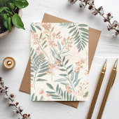 Sage Botanical Blush Leaf Watercolor Pattern ポストカード