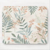 Sage Botanical Blush Leaf Watercolor Pattern マウスパッド (正面)