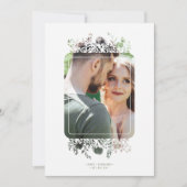 Sage Botanical Elegant Wildflowers Photo Wedding 招待状 (正面)