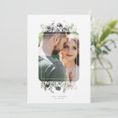 Sage Botanical Elegant Wildflowers Photo Wedding 招待状 (スタンド正面)