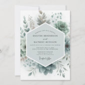 Sage Botanical Ethereal Wedding 招待状 (正面)