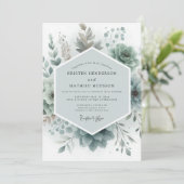 Sage Botanical Ethereal Wedding 招待状 (スタンド正面)
