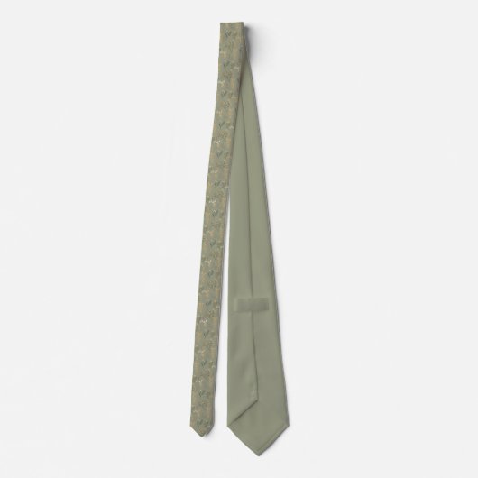 Sage Botanical Tie – Woodland Wedding Attire ネクタイ (裏面)
