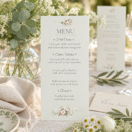 Sage Botanical Wedding Menu Card メニュー