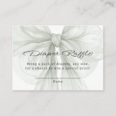 Sage Bow Diaper Raffle Minimal Chic エンクロージャーカード (正面)