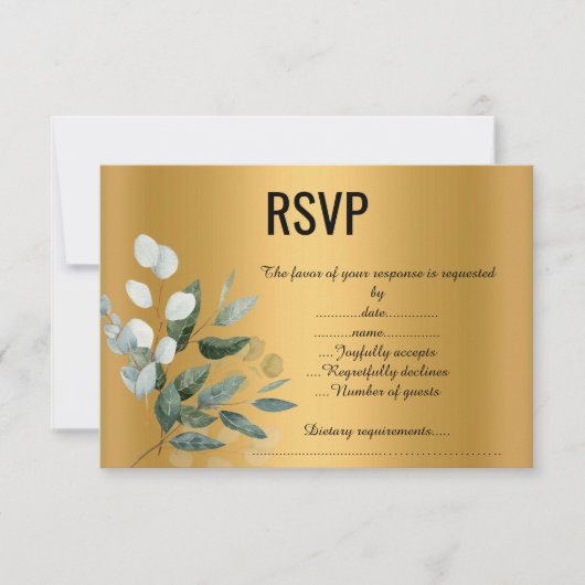 SAGE BRANCH ゴールドレスポンスカード 出欠カード (正面)