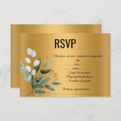 SAGE BRANCH ゴールドレスポンスカード 出欠カード (正面/裏面)