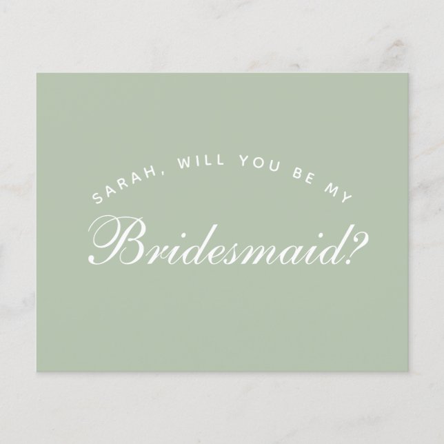 Sage Bridesmaid提案予算グリーンホワイトスクリプト (正面)