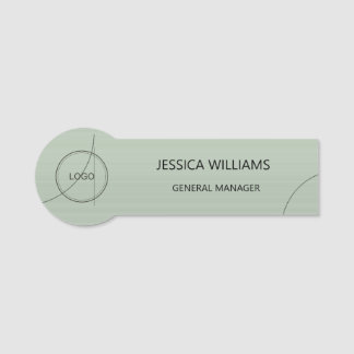 Sage Bronze Custom Logo Name Tag Template 名札