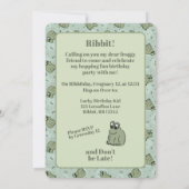 Sage Bubble Frogs - fun kids birthday party. 招待状 (裏面)