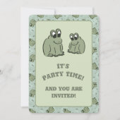 Sage Bubble Frogs - fun kids birthday party. 招待状 (正面)