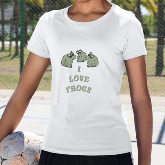 Sage Bubble Frogs - I Love Frogs – 編集可能。 Tシャツ