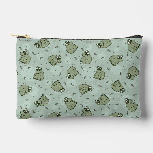 Sage Bubble Frogs - laurel green kids pattern. アクセサリーポーチ (正面)