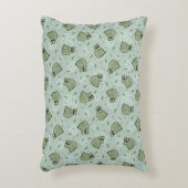 Sage Bubble Frogs - laurel green kids pattern. アクセントクッション (正面(垂直))