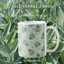 Sage Bubble Frogs - laurel green kids pattern.