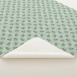 Sage Bubble Frogs - laurel green kids pattern. シェルパブランケット