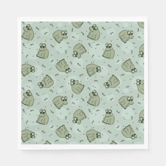 Sage Bubble Frogs - laurel green kids pattern. スタンダードランチョンナプキン (正面)