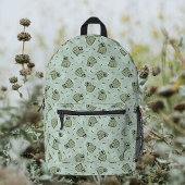Sage Bubble Frogs - laurel green kids pattern. プリントバックパック