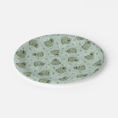 Sage Bubble Frogs - laurel green kids pattern. ペーパープレート (アングル)