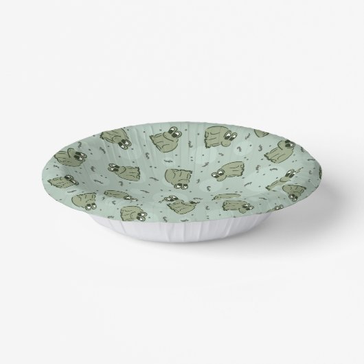 Sage Bubble Frogs - laurel green kids pattern. ペーパーボウル (傾斜あり)